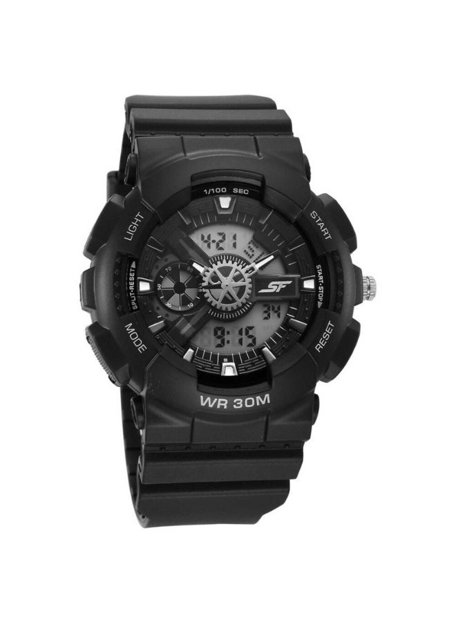 Sonata 77137PP04 Men's Analog-Digital Watch – Black Dial, Black Polycarbonate Strap, Dual Time Display, 30m Water-Resistant - Image 1