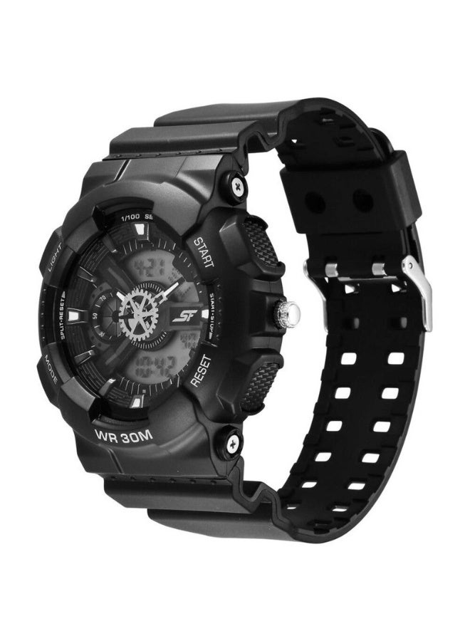 Sonata 77137PP04 Men's Analog-Digital Watch – Black Dial, Black Polycarbonate Strap, Dual Time Display, 30m Water-Resistant - Image 3