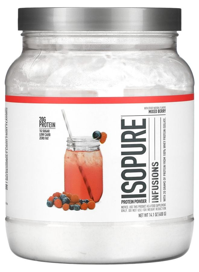 Isopure مسحوق بروتين إنفيوجنز بنكهة التوت المختلط 14.1 أونصة (400 جرام)