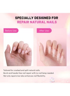 Aokitec Nail Repair Kit 28G Jelly Pink Build Powder For Broken Cracked Split Weak Nails With Nail Repair Solution Emergency Easy Quick Diy Natural Crystal Pink Nails  - Image 3