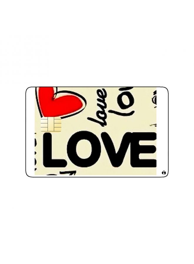 RKN PRINTED BANK CARD STICKER Love With Hearts Drawing - Image 1
