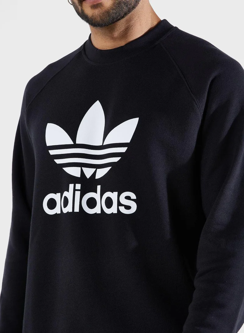 adidas سويت شيرت تريفويل أسود للرجال من أوريجينالز