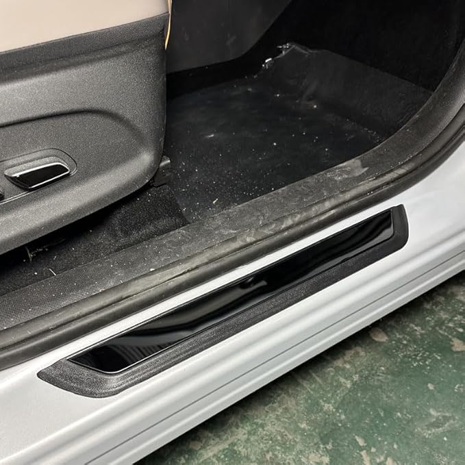 4PCS Car Door Sill Protector for VW Golf (GTI/R) 1993–2025 2026, Stainless Steel Scuff Plate with Plastic Base, Anti-Scratch Trim, Threshold Protection Strip, Auto Accessories,A-Black Normal B-Silver - Image 4