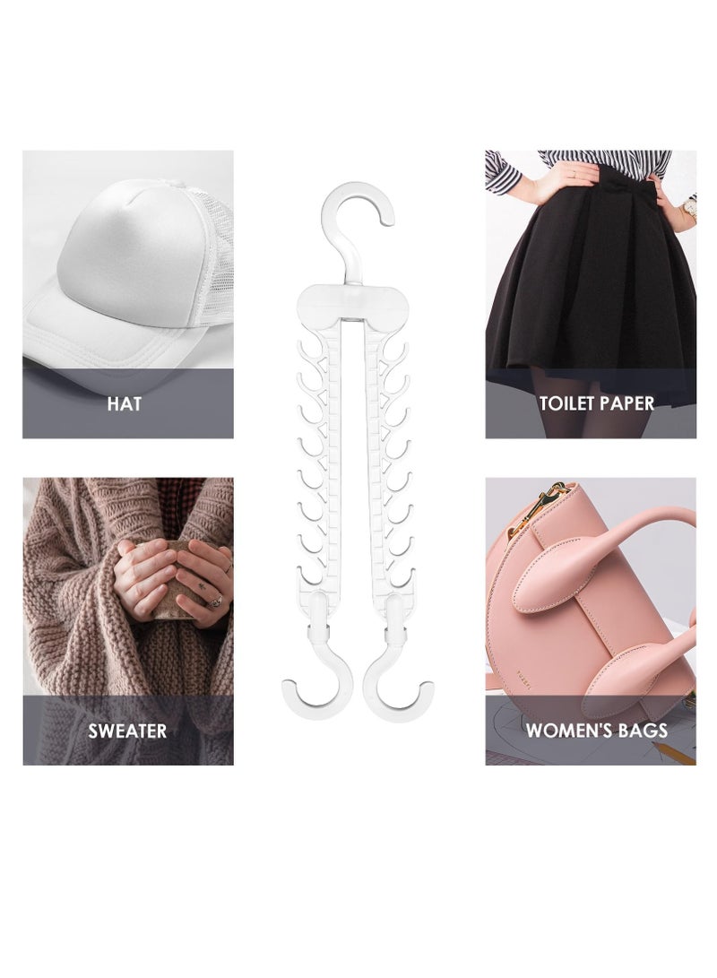 Excefore Space Saving Hangers for Clothes, Closet Organizers and Storage, Portable Folding Clothes Drying Rack with 16 Holes, White - Image 4