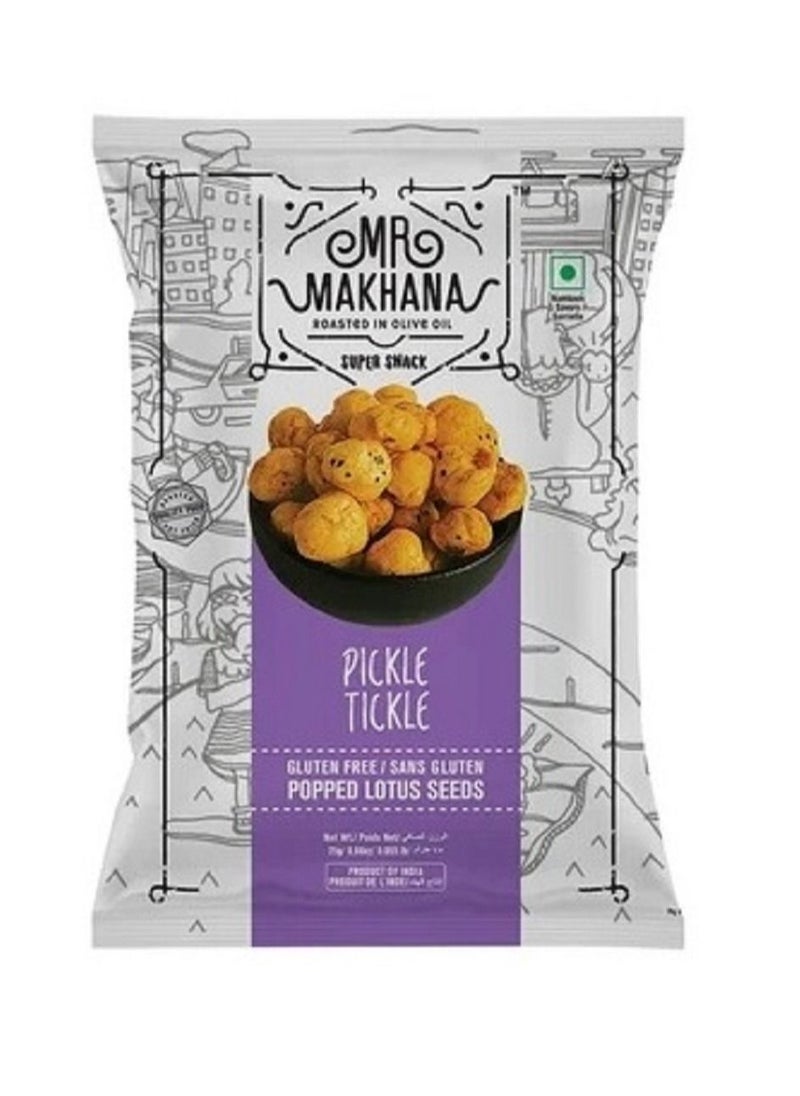 Mr Makhana - Gluten Free Pickle Tickle Popped Lotus Seeds 25G - Image 1