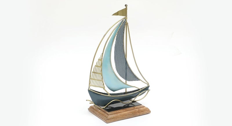 vedas vedas Multicolour Metal Wood Gale Boat Ship Model Figurine Showpiece for Living Room Bedroom Hall Hotel Office Home Decor 12 x 17 inches  - Image 3