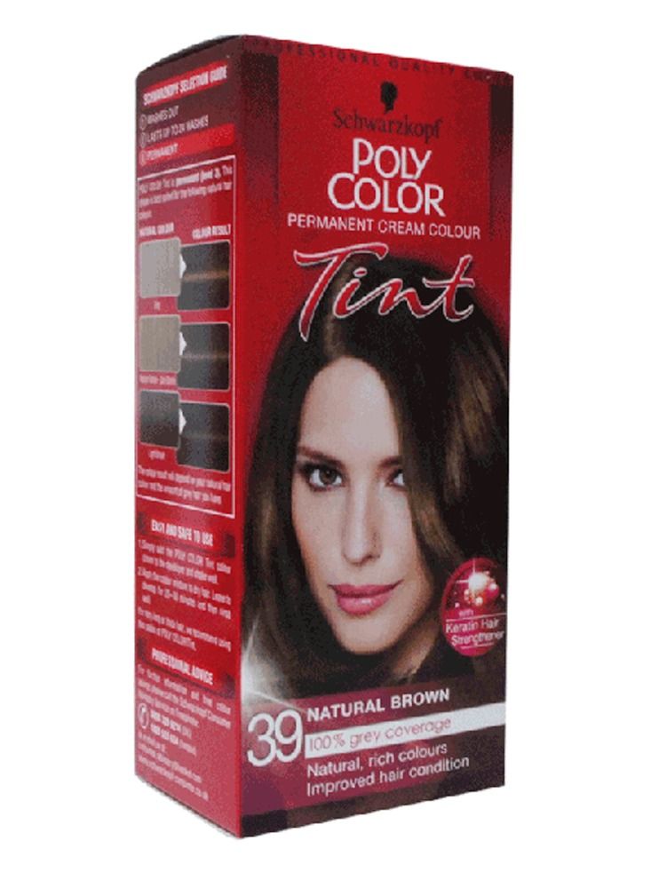 Schwarzkopf PROFESSIONAL POLY COLOR TINT PERMANENT CREAM COLOUR (39 - Natural Brown) - Image 3