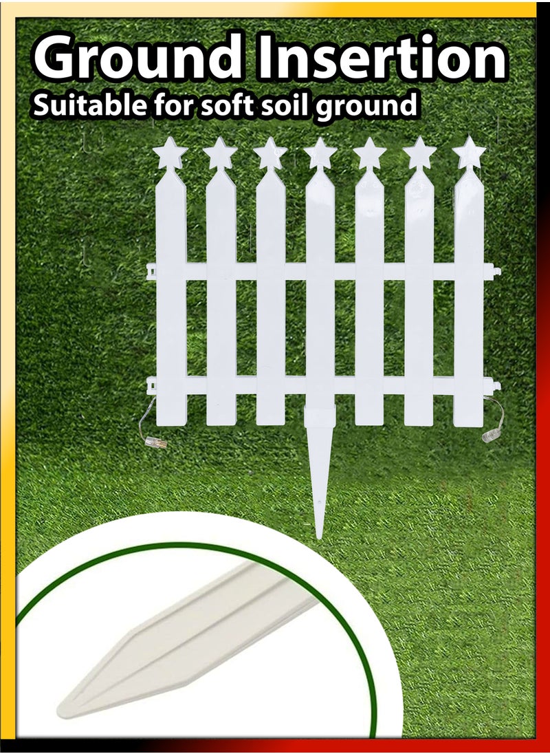 DBLEW 10 Foot Star Shaped Ground Picket Fences Set of 8 Fences with 8 Dazzling Lighting Styles for Christmas Tree Decoration Landscape Patio Yard Garden Pathway Fencing Lights Courtyard Edging Border  - Image 4