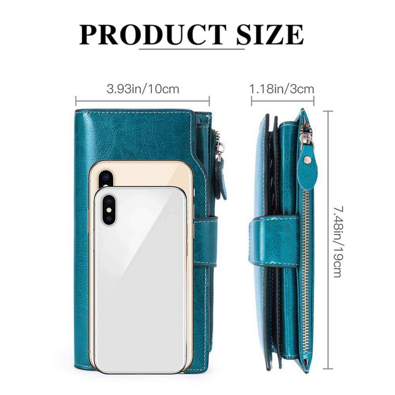 SENDEFN Women Leather Wallets RFID Blocking Clutch Card Holder Ladies Purse with Zipper Pocket - Image 5