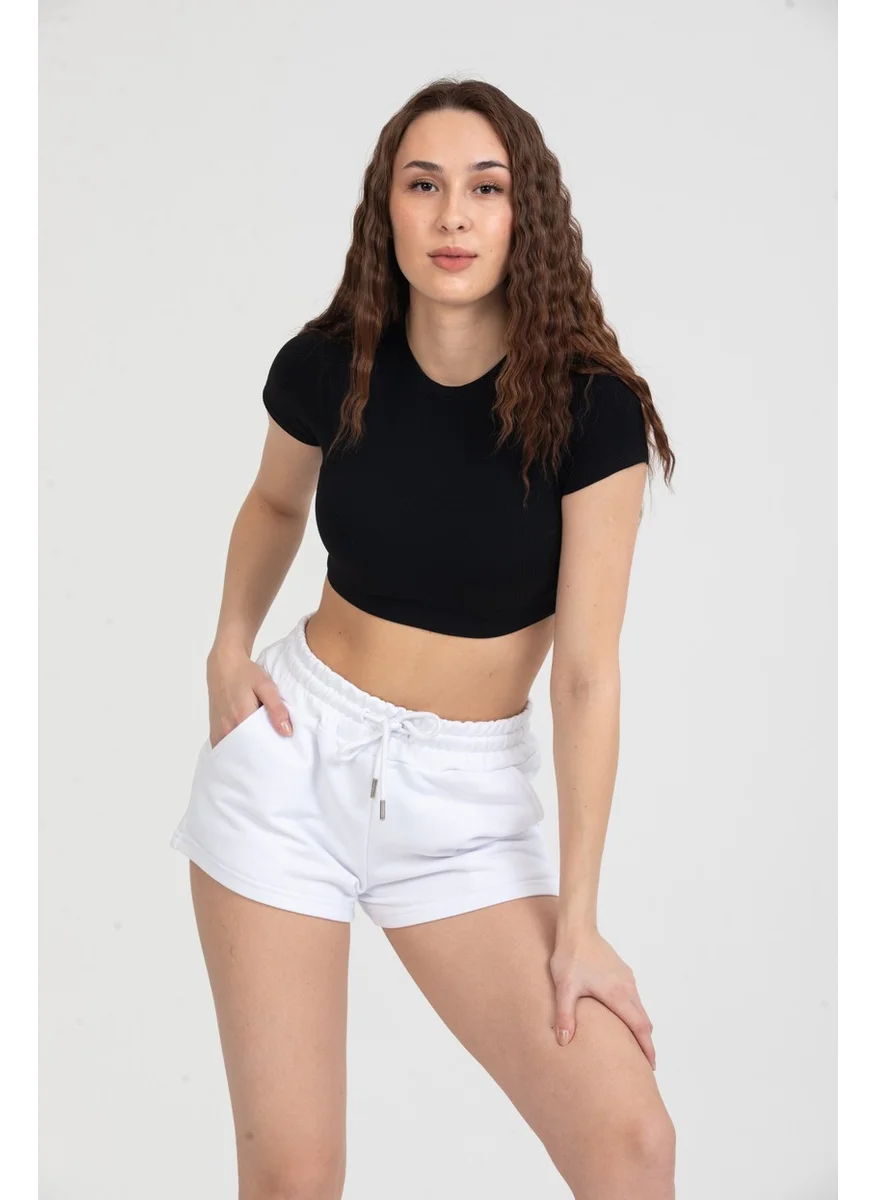 Twenty3 Women's Basic Short Pocket Shorts with Elastic Waist