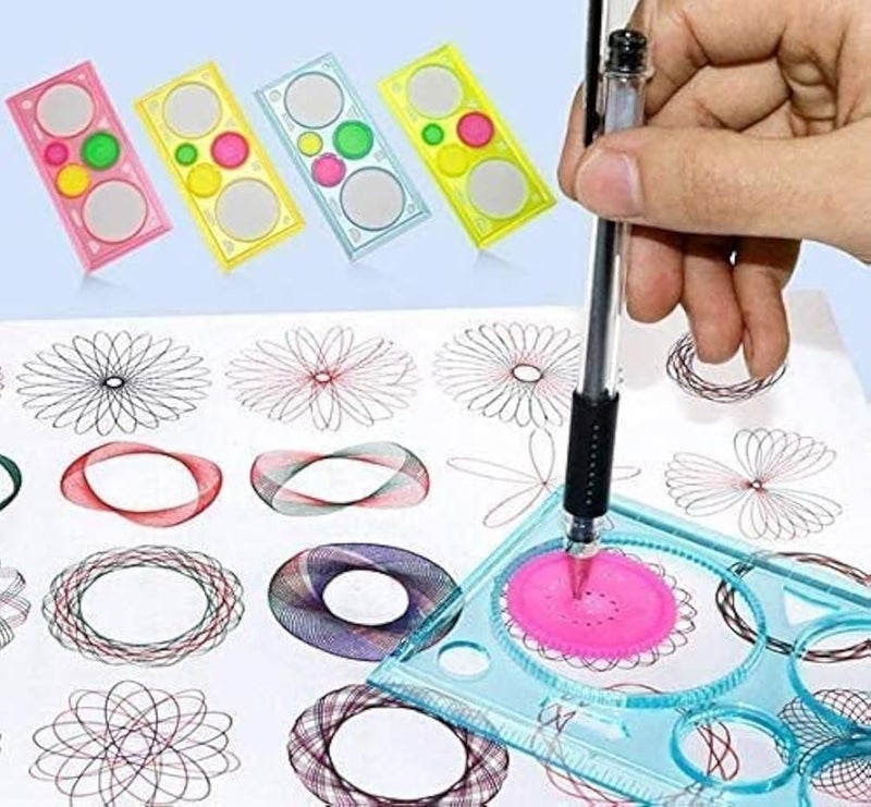 Shri Design Ruler Spirograph Birthday Party Return Gifts Item for Kids in Bulk/Creative Designer Ruler/Scale, Art & Craft Sets School Stationery Multicolour pack of- (5) - Image 1