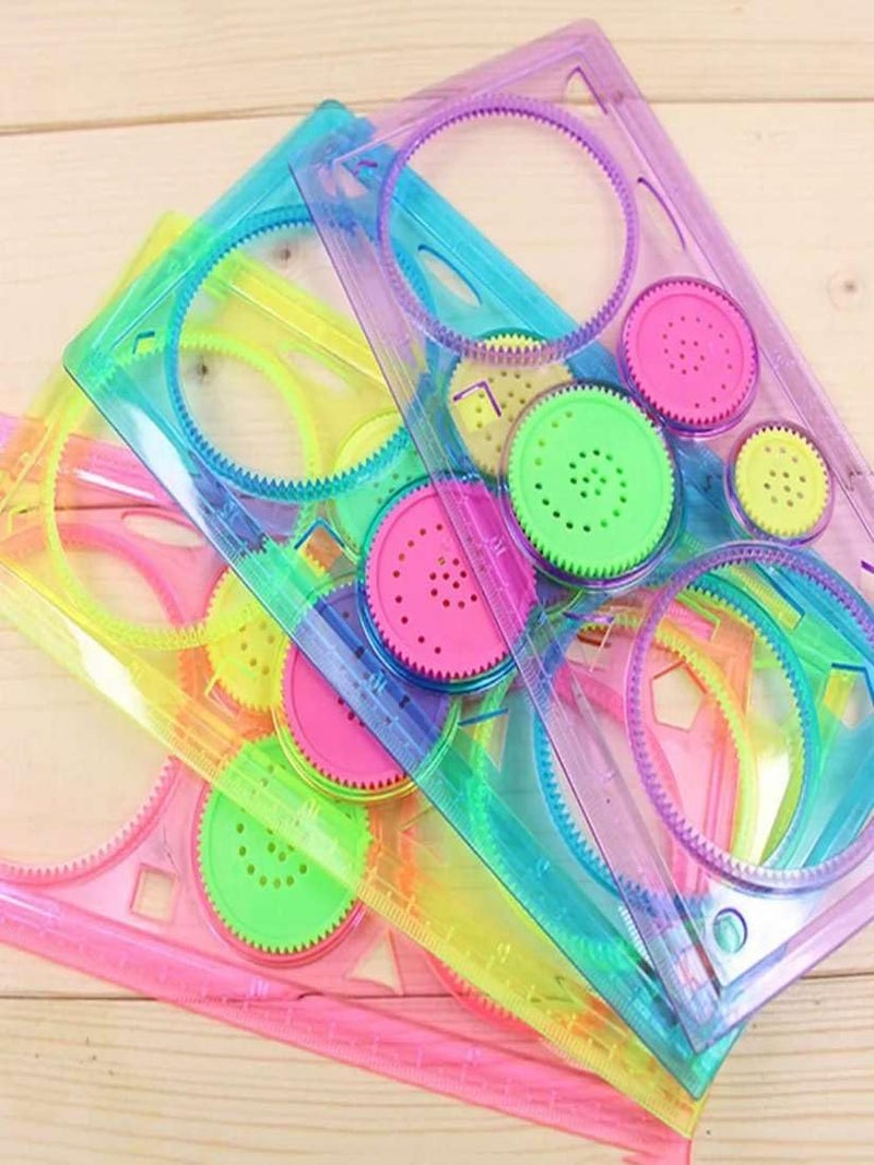 Shri Design Ruler Spirograph Birthday Party Return Gifts Item for Kids in Bulk/Creative Designer Ruler/Scale, Art & Craft Sets School Stationery Multicolour pack of- (5) - Image 2