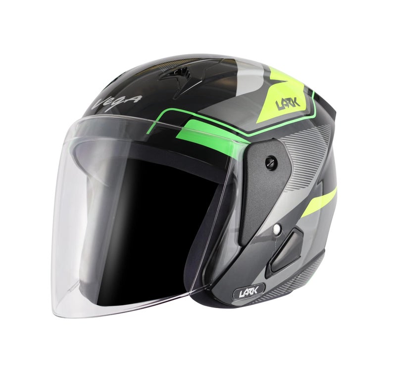 Vega Lark Legend Black Neon Yellow Helmet (Large) - Image 1