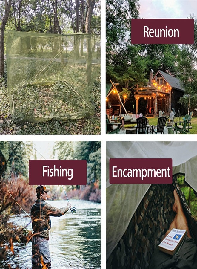 Aventik EDSRDLUZ 400 Fine Meshes Premium Rectangular Camping Mosquito Net, Easy to Carry&Easy Installation Four Corners Six Suspension Points, for Double Bed, Cribs, Hammocks or Camping Use (Double) - Image 5