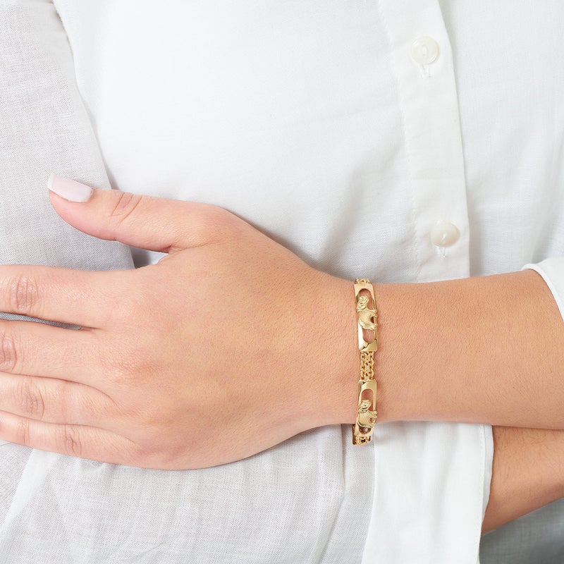 Barzel 18K Gold Plated Elephant Bracelet For Women Elephant Jewelry (Gold BR158) - Image 4