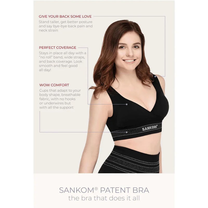 SANKOM حمالة صدر رياضية حاصلة على براءة اختراع باللون الاسود من سانكوم - Image 4