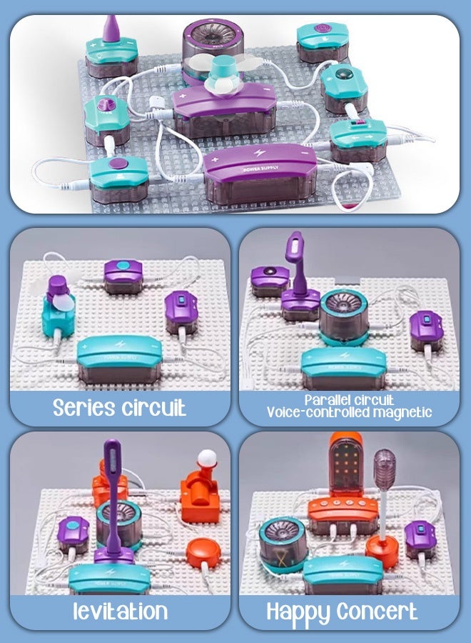 Joudiplay Science Kits for Kids, STEM Kits for Kids, Electronics Exploration Kit, 101 Experiments Learning Electricity, 25 PCS Circuit Blocks Boar, DIY Electronics Exploration Kit, Physics Science Circuits Toy - Image 3