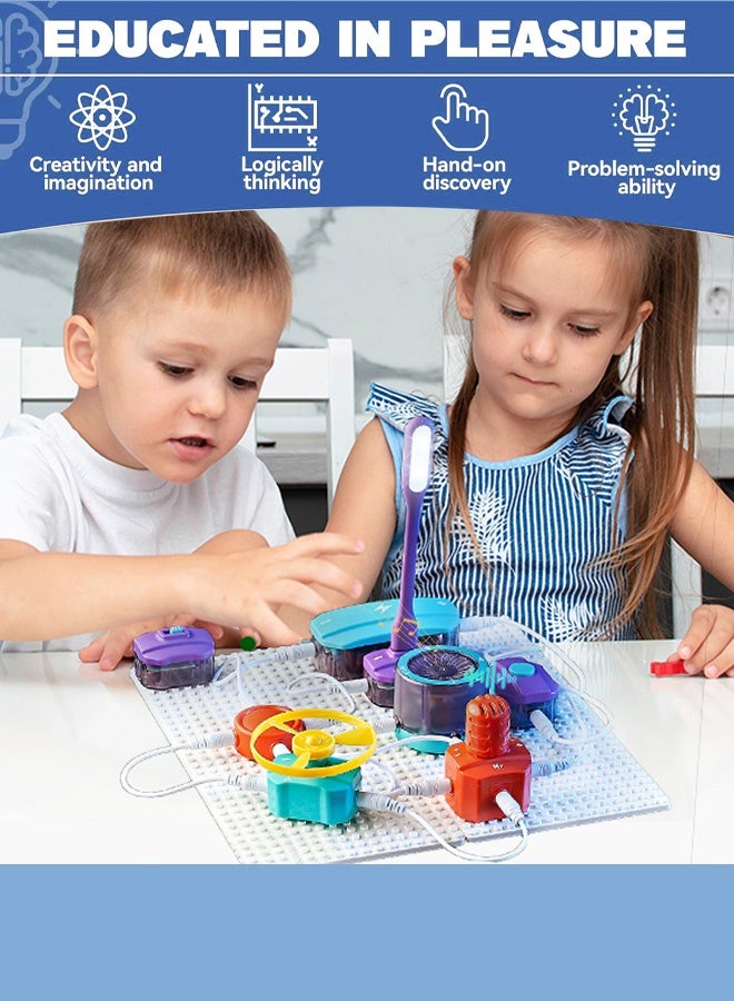 Joudiplay Science Kits for Kids, STEM Kits for Kids, Electronics Exploration Kit, 101 Experiments Learning Electricity, 25 PCS Circuit Blocks Boar, DIY Electronics Exploration Kit, Physics Science Circuits Toy - Image 5