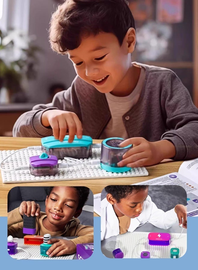 Joudiplay Science Kits for Kids, STEM Kits for Kids, Electronics Exploration Kit, 101 Experiments Learning Electricity, 25 PCS Circuit Blocks Boar, DIY Electronics Exploration Kit, Physics Science Circuits Toy - Image 2