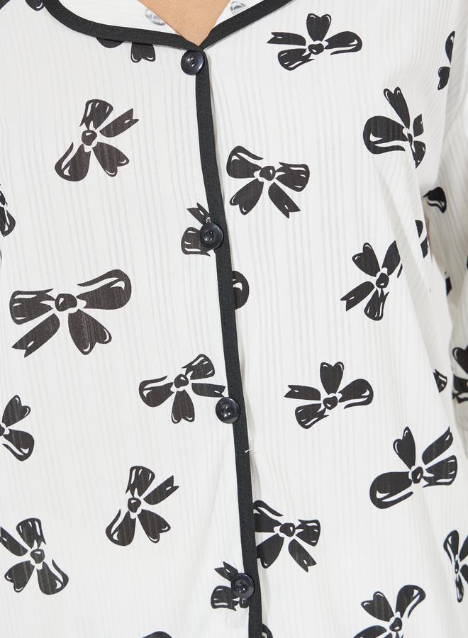 تايك تو طقم من بنطال بيجاما وبلوزة باكمام طويلة - Image 3