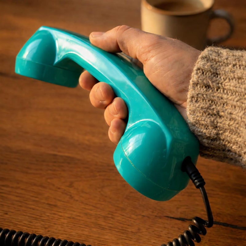Opis Technology 60s Micro USB-C Edition: Retro Telephone Handset for Mobile Phones & Smartphones, Corded Phone Receiver with 3.5 mm Plug & USB-C for Android, Tablets & Computers (Turquoise) - Image 3