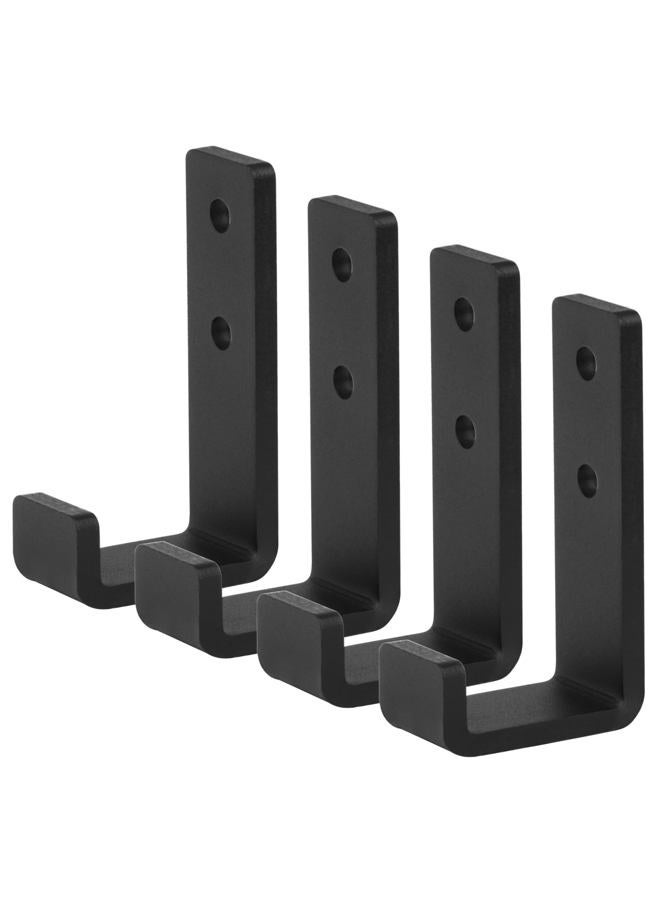 OTTFF 4Pack 5-1/2" Heavy Duty Steel J Hooks Utility Hook, Super-Thick Black Wall Mount Hook for Hanging Home Gym Equipment Barbells Cable & Wire Management Garage Storage Bulky Tool Organization, Load 264lb - Image 1