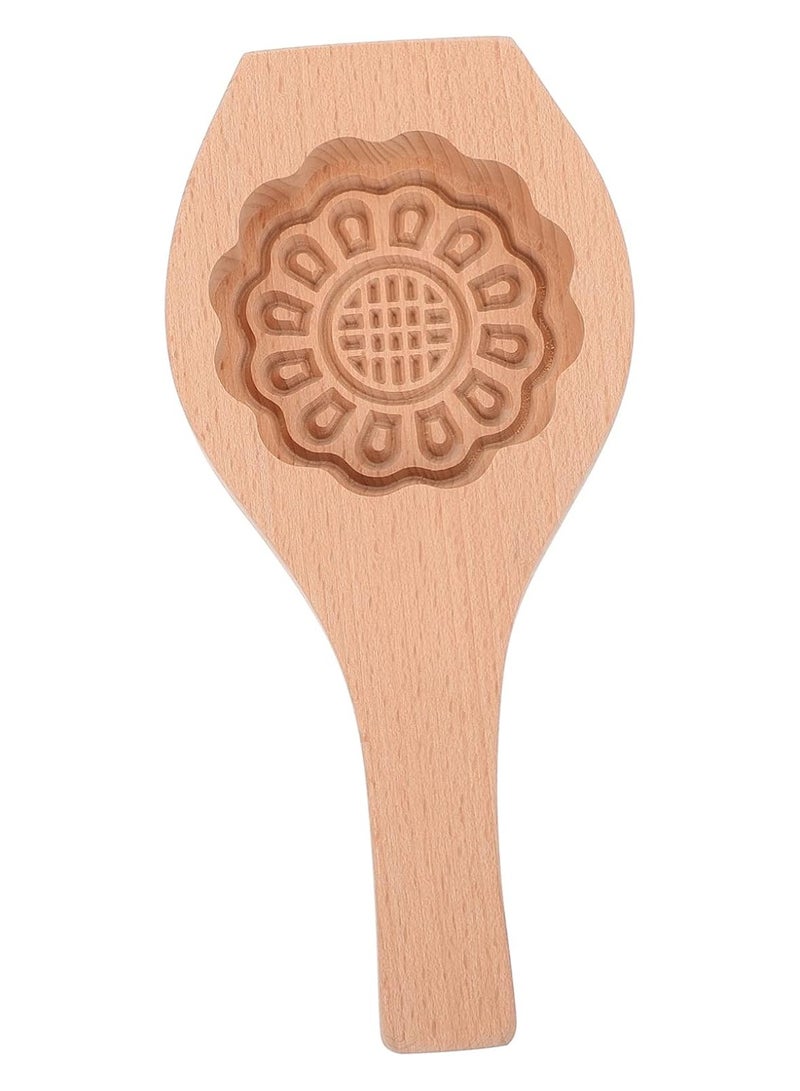asmat Floral fresh flowers wooden stamps matzo crackers DIY Baking moon cake pan Wooden cake Handmade Mooncake Mould Flower Design Mooncake Mold Baking Tool.  - Image 1
