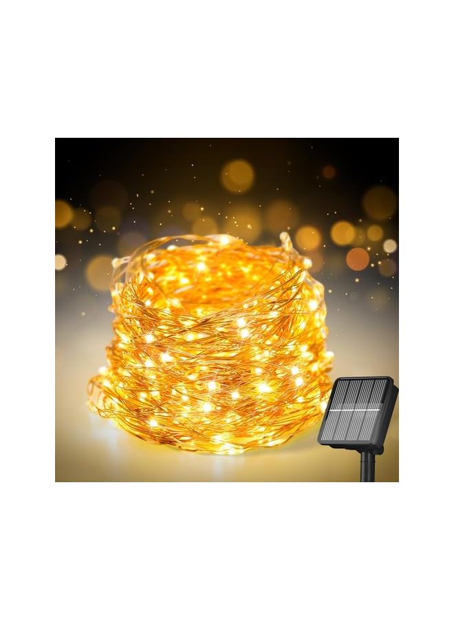 The Bros Solar String Lights for Outdoor, 12M 100 LED Solar Christmas String Lights Outdoor Waterproof, Solar Tree Lights with 8 Lighting Modes for Party Garden Patio Christmas Decor (Warm White)  - Image 2