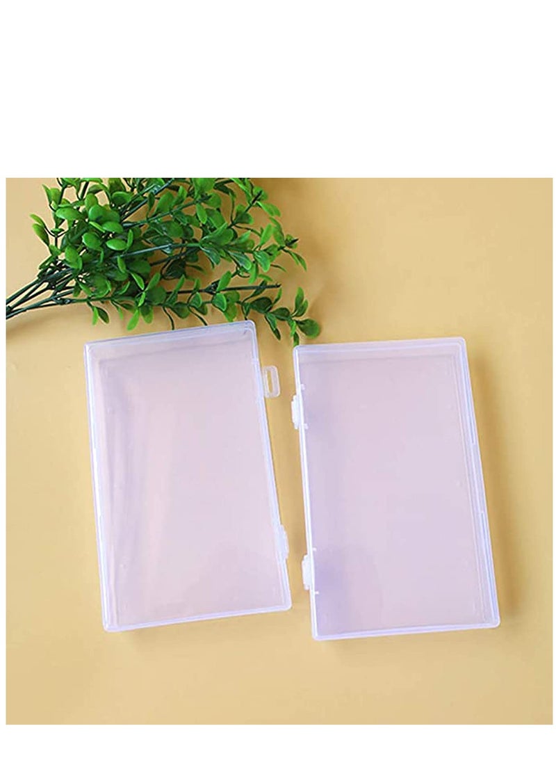 KASTWAVE 4 Pcs Photo Storage Bo Clear Plastic Jewelry Box Organizer Photo And Craft Case  - Image 5