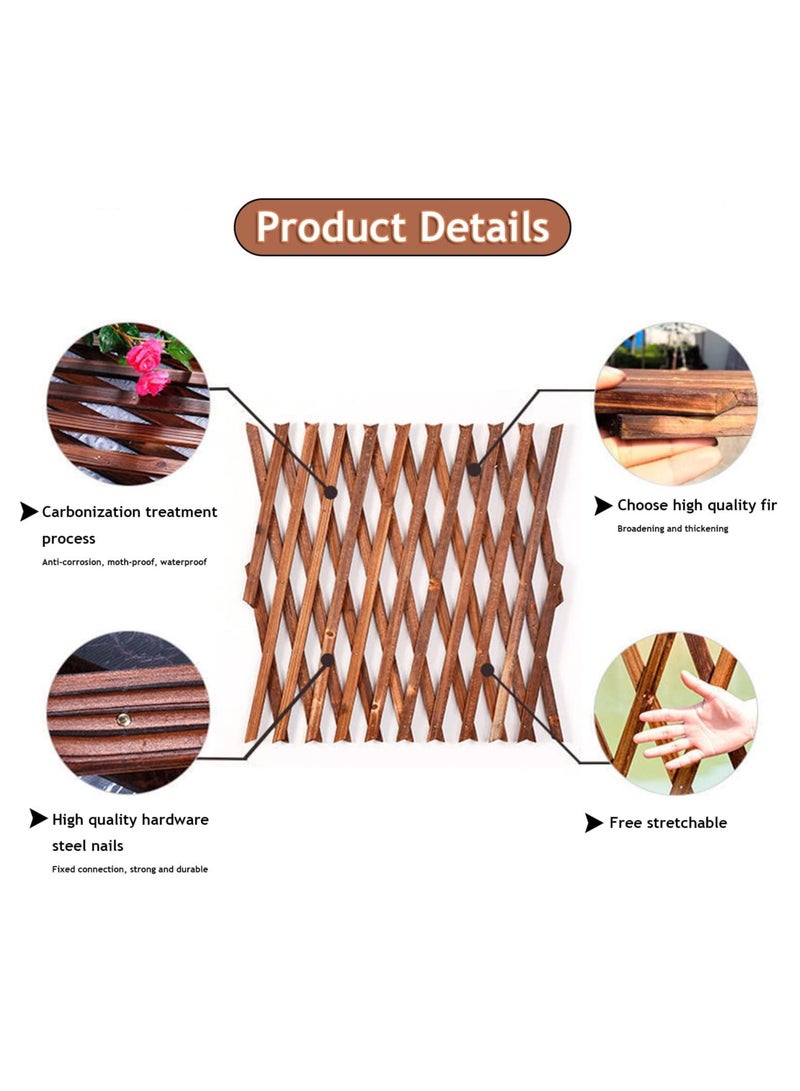 Expandable Wooden Trellis Fence – Decorative Plant Climbing Frame for Garden, Courtyard & Wall Décor | Rustic Solid Wood, Foldable & Adjustable Design for Home & Holiday Use - Image 3