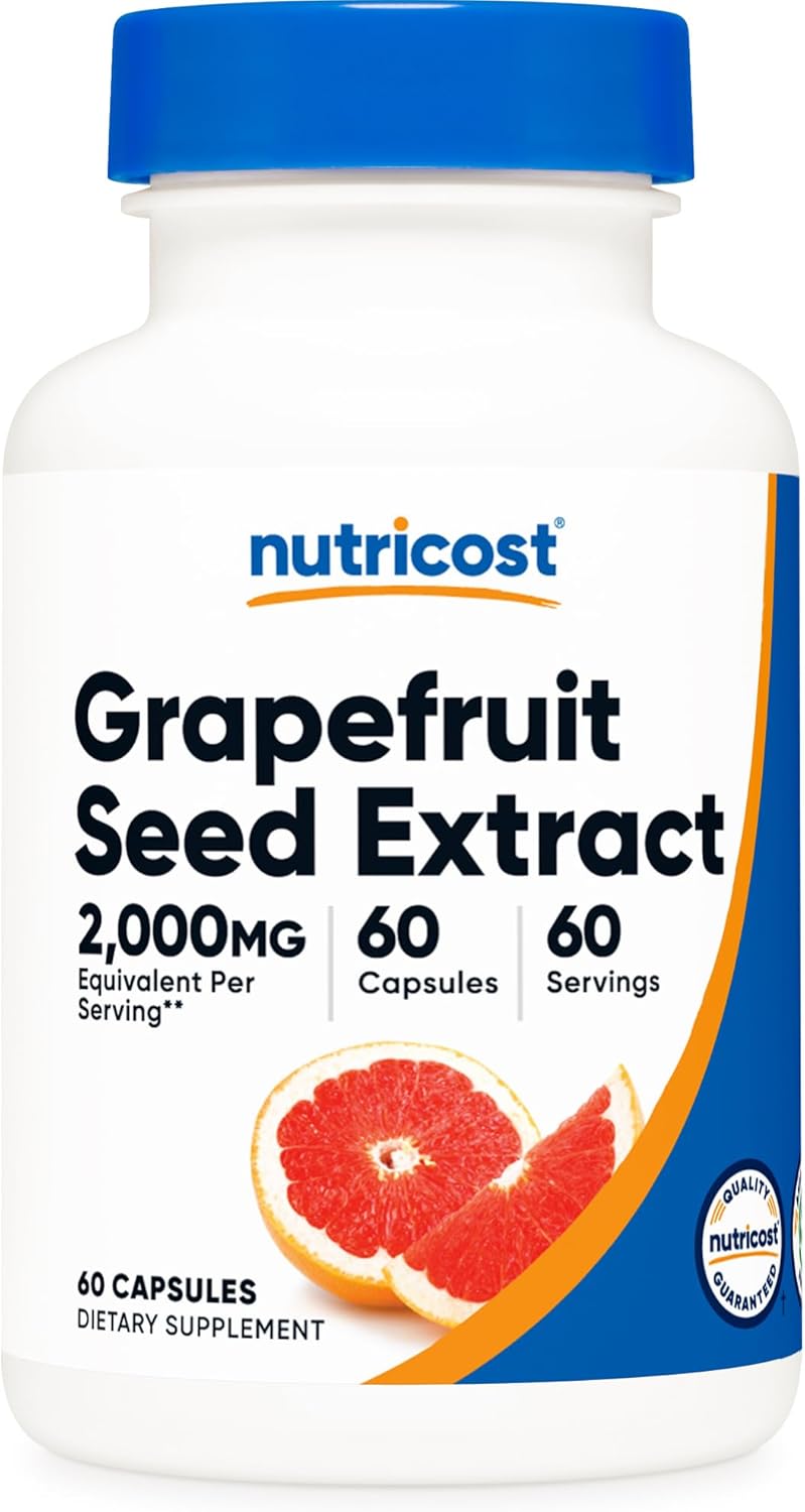 Nutricost Grapefruit Seed Extract 2000mg 60 Vegetarian Capsules  Gluten Free NonGMO - Image 1