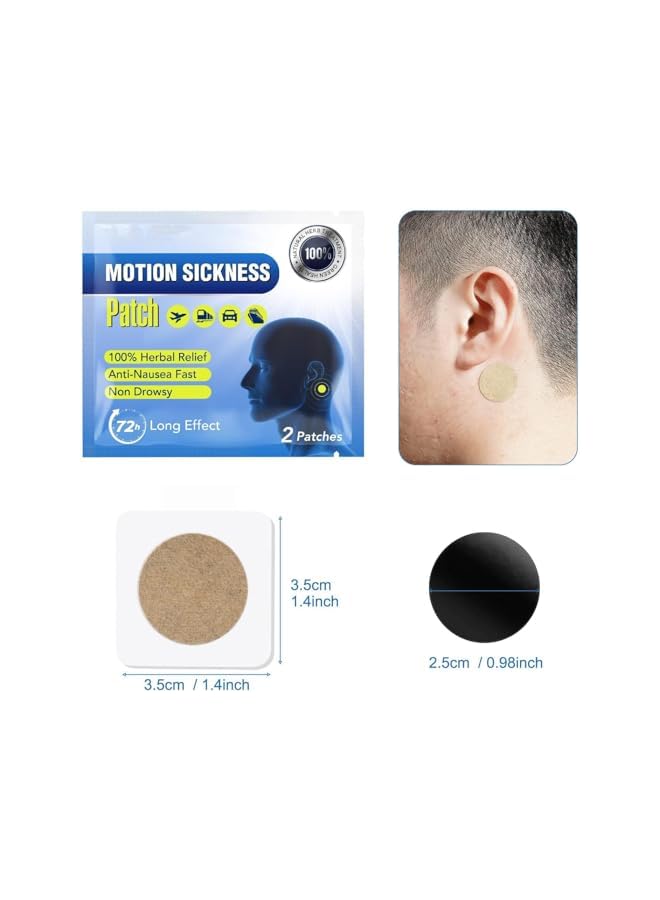 Sefudun Motion Sickness Patches, 80 Count (2 Box) Behind Ear Patches, Natural Formula for Travel Nausea, for Car Boat Plane Cruise, Fast Acting Lasts 72 Hours, for Kids  Adults - Image 5