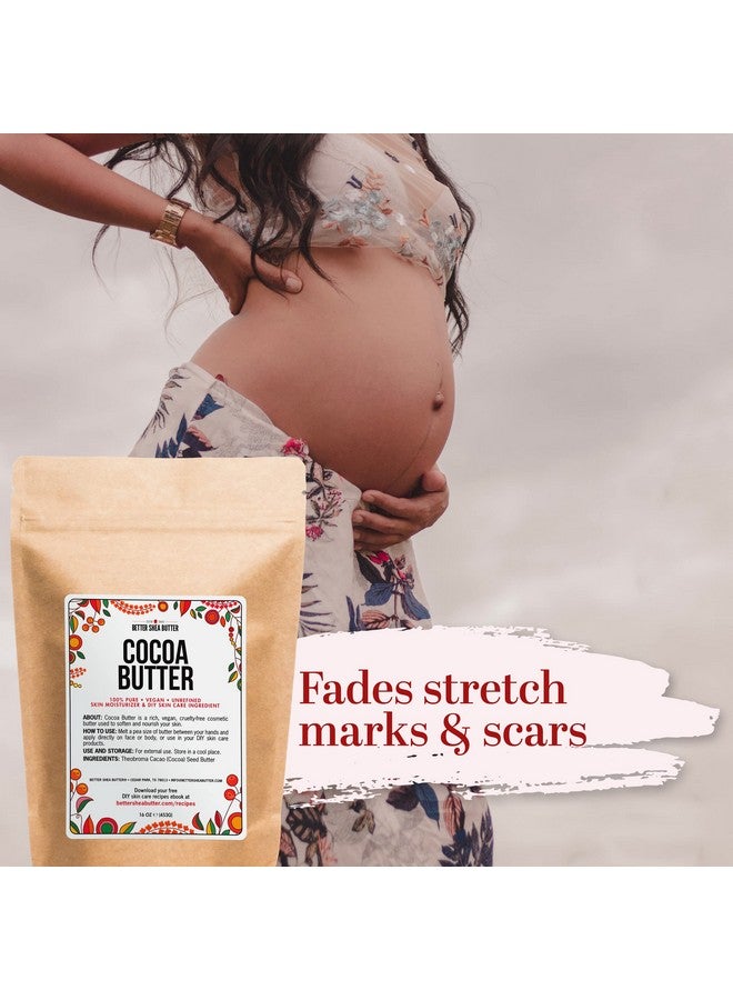 Better Shea Butter Raw Cocoa Butter Unrefined 100% Pure Food Grade Use For Cocoa Lip Balm Stretch Marks Cream Cacao Butter Cream Scars Oil Whipped Lotion Skin & Hair Moisturizer 8 Oz Block - Image 4