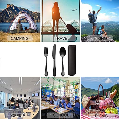Linist Portable Utensils Set with Case, Reusable Stainless Steel Cutlery Set, Healthy & Eco-Friendly 3 PCs Knife,Fork,Spoon Cutlery, Ideal for Travel Camping, Office - Image 4