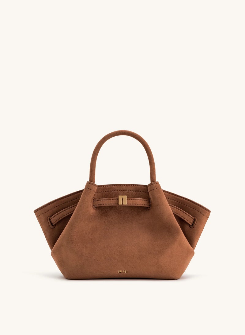 جي دبليو بي حقيبة هانا ميني من جلد الغزال الصناعي - بنية - Image 1