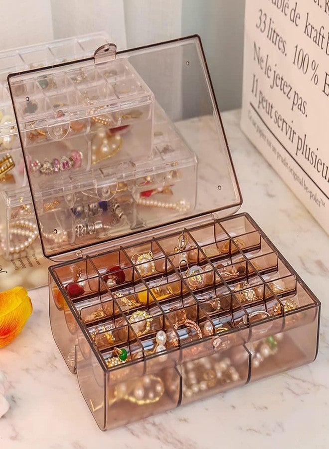 Aldea 2 Layer Acrylic Jewelry Storage Box Grid Box Organizer for Jewelry Hair Pins Rings Earrings Necklace Bracelet Medicines Pill Craft Material Hardware Sections Box (Transparent) - Image 3