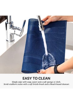 FALMER 6PCS PlaceMats for Kitchen Dining Table45X30CM-Navy Blue  - Image 4