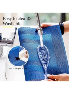 FALMER 6PCS PlaceMats for Kitchen Dining Table45X30CM-Navy Blue  - Image 5