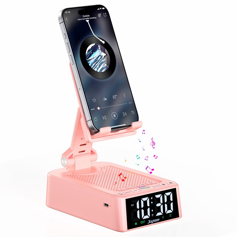 Joymate Gifts for Women Girls, Phone Stand with Bluetooth Speaker 360Â° Rotable Angle Adjustable Cell Phone Holder for Desk with HD Subwoofer Sound Fits All Phones,Tablets (Pink) - Image 1