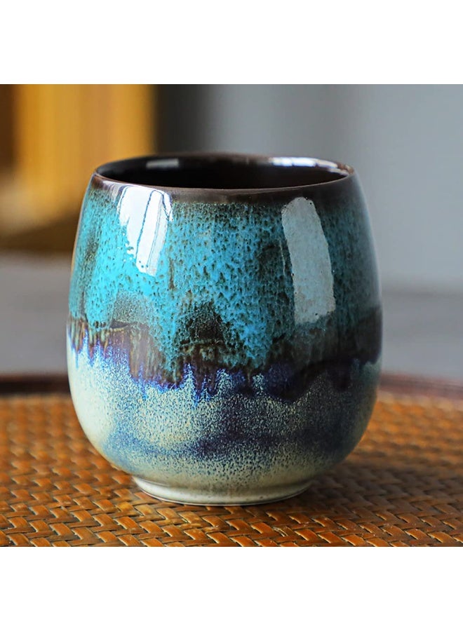 jaexest Ceramic Espresso Cups Set of 2 – 3 Oz Mini Espresso Mugs – Kiln-Change Reactive Glaze Demitasse Cups – Blue – Perfect for Espresso Shots, Turkish Coffee, Small Beverages - Image 2