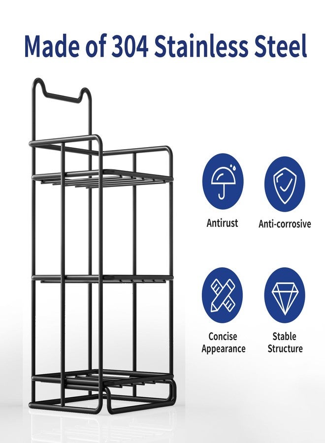 Bernkot 3 Tier Soap Bar Holder, 304 Stainless Steel Soap Dish for Bathroom, Removable Sponge Rack for Kitchen Sink (Black) - Image 2