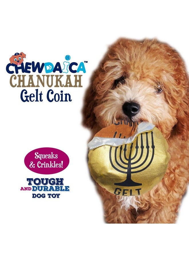 رايت لايت لعبة كلب على شكل عملة معدنية من جيلت هانوكا - مادة أكسفورد من تشيودايكا، هدايا حانوكا لأصحاب الكلاب، هدايا حفلات يهودية، إكسسوارات حانوكا، ديكور - Image 4