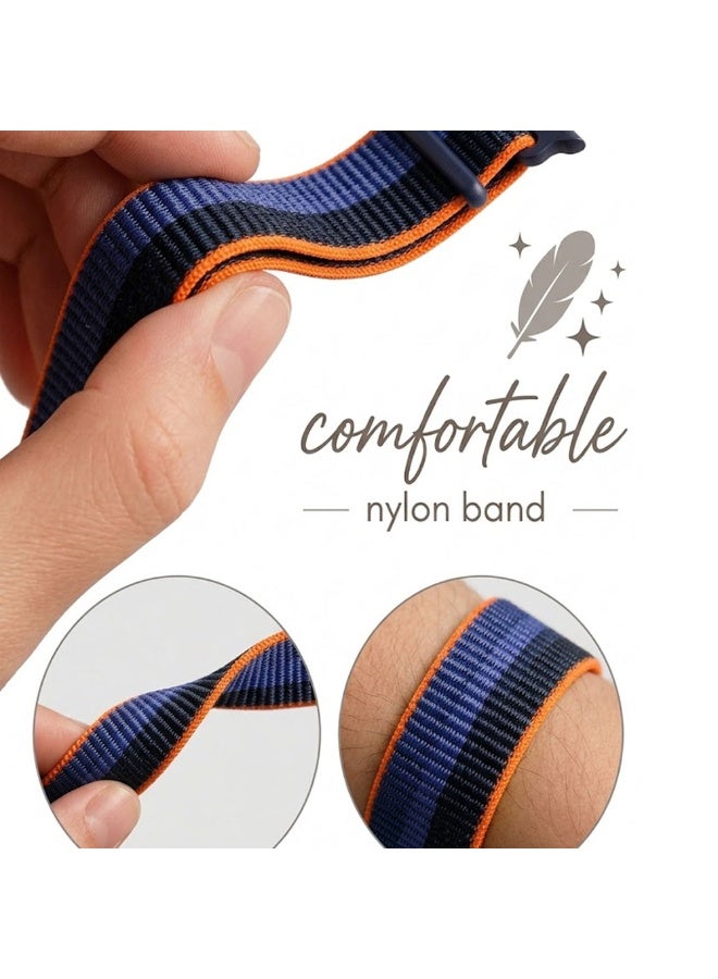 MARGOUN Breathable Nylon Sport Loop Band Compatible with Apple Watch 44mm 45mm 46mm 49mm for Women Men, iWatch Wrist Straps for Ultra 3 2, Se, Series 11 10 9 8 7 - Navy Peach - Image 4