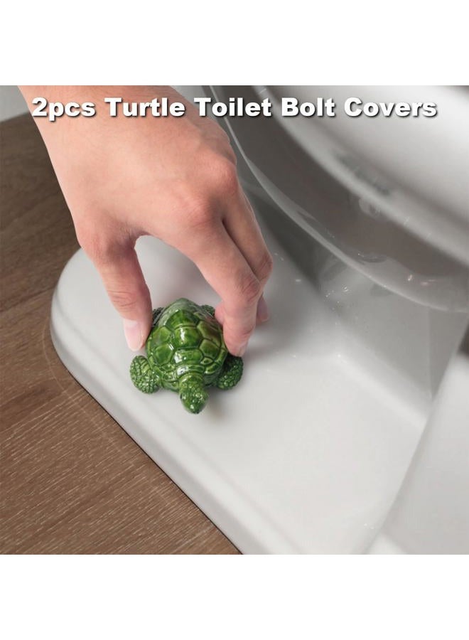 YLOVAN Toilet Bolt Covers Decorative Turtle Toilet Screw Cover Caps, Toilet Knob Covers for Bottom of Toilet Sea Turtle Bathroom Decor, Toilet Bolt Caps or Bottom of Toilet Turtle Decor, Easy To Install 2pcs - Image 2