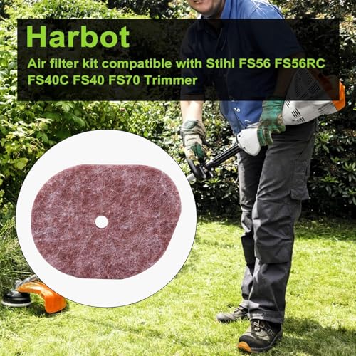 Harbot FS56RC Air Filter for STIHL FS 56 RC FS40C FS56 FS70 KM56RC FS40 KM56 FC56C FC70 FC56 FS50C FS70RC FS50 FS56C Trimmer Parts 4144-124-2800 W Fuel Hose Spark Plug - Image 2