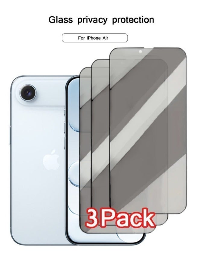 3 Pack iPhone 17 Air Privacy Screen Protector,SHigh hardness Tempered Glass Film,Anti-Scratch Case Friendly