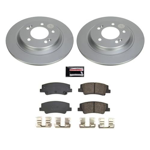 POWERSTOP Power Stop Rear CRK8772 Geomet Coated Brake Rotor and Pad Kit For Hyundai Sonata 2020-2022, Kia K5 2021-2023 [Model Specific] - Image 2