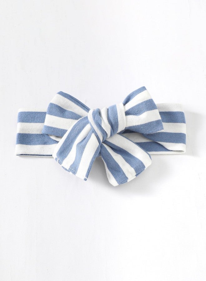SODLON Baby Girl Winter Outfits - 12-18 Months Ruffle Striped Top & Ripped Denim Pants Sets for Girls Blue - Image 3
