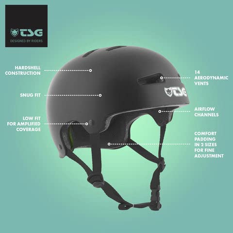 TSG Evolution Bike Skate Helmet wSnug Fit for Cycling BMX Skateboarding Rollerblading Roller Derby EBoarding ESkating Longboarding Park Skating Urban EPS Satin Teal SM - Image 3