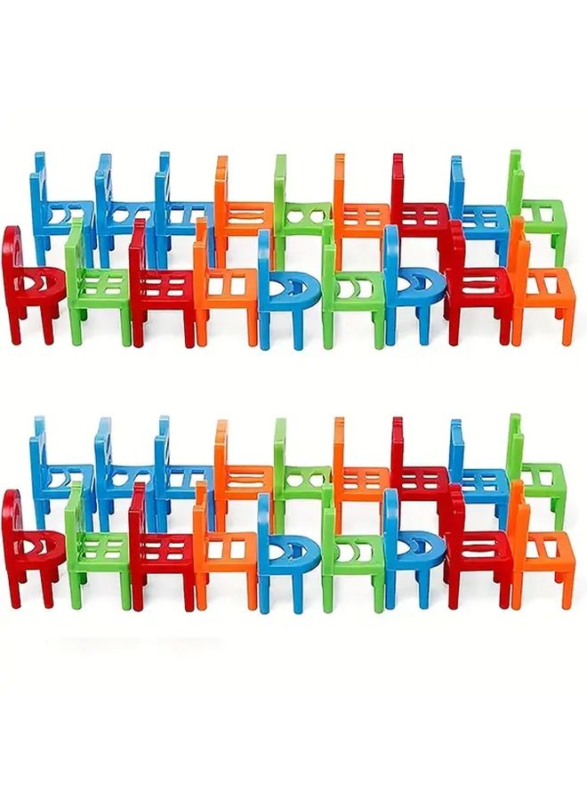 Kids Building Block Stacking Chairs Plastic Balance Toy Set Random Color Creative Construction Game - Image 5